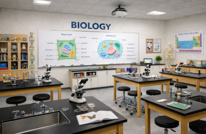 Biology laboratory facility at SRK School