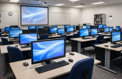 Computer laboratory with modern systems