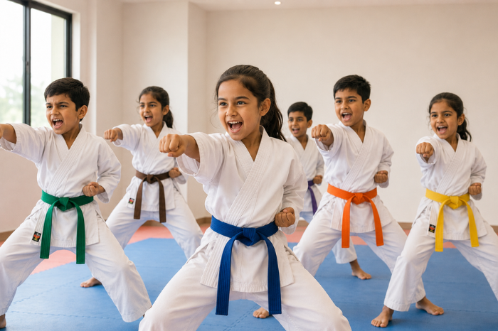Karate martial arts training for students