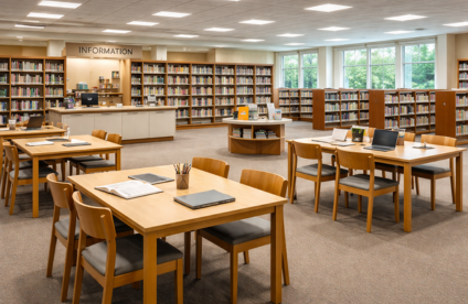 SRK School library with rich collection of books